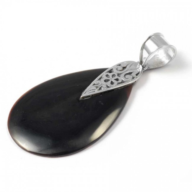 Pendentif argent ouvragé en forme de Goutte - BIJOUX ARGENT - Boutique Nirvana