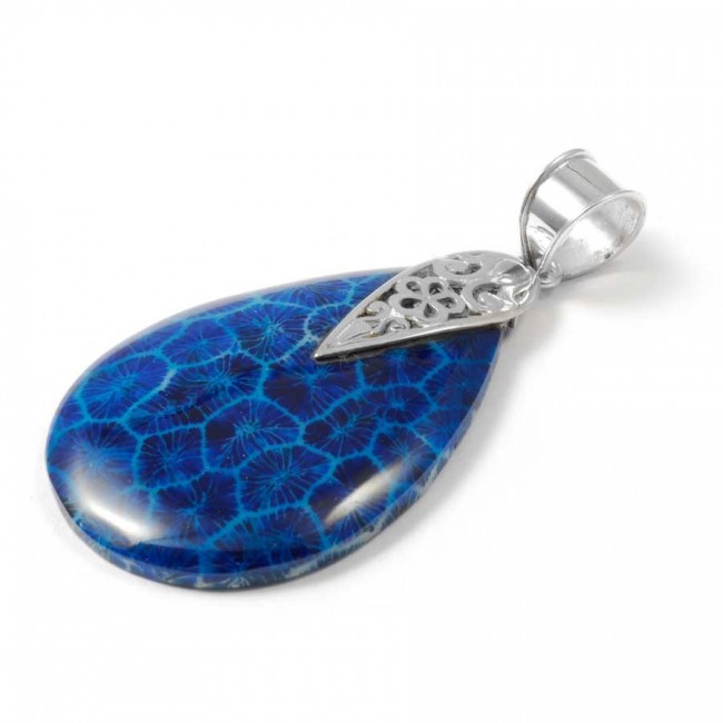 Pendentif argent ouvragé en forme de Goutte - BIJOUX ARGENT - Boutique Nirvana