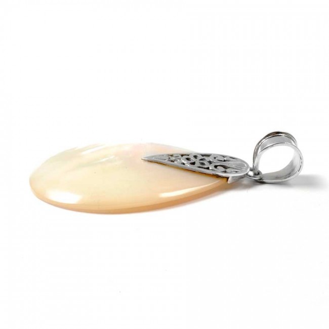 Natural Stone Teardrop Pendant - Silver Jewellery - Boutique Nirvana