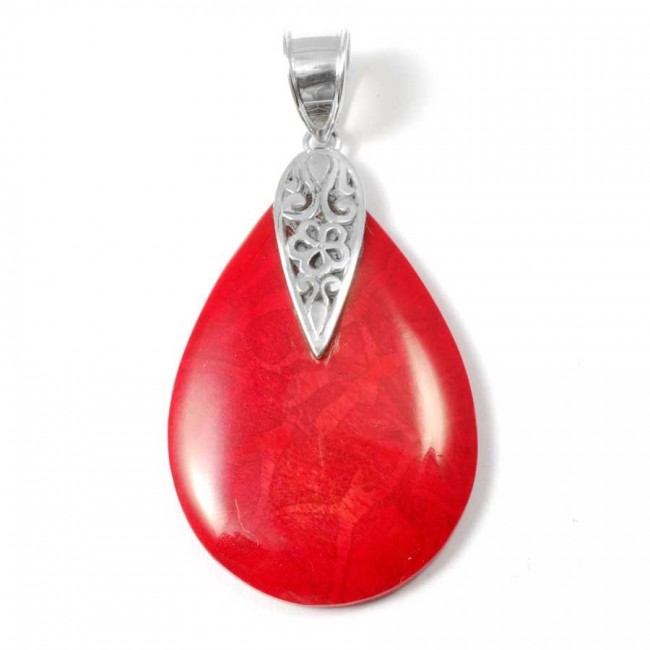 Natural Stone Teardrop Pendant - Silver Jewellery - Boutique Nirvana