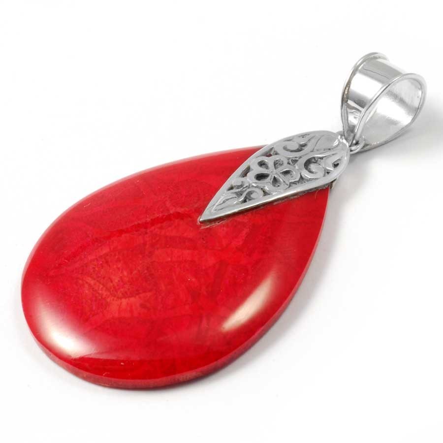 Natural Stone Teardrop Pendant - Silver Jewellery - Boutique Nirvana