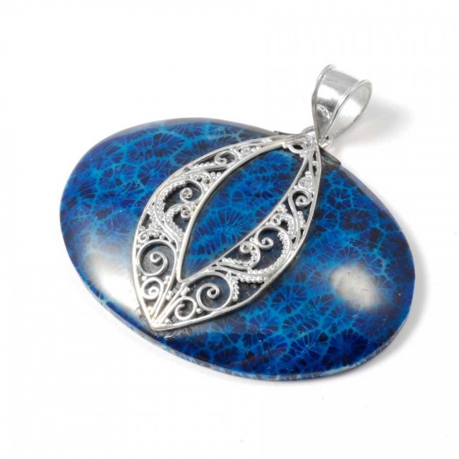 Oval Sterling Silver Gemstone Pendant - Silver Jewellery - Boutique Nirvana