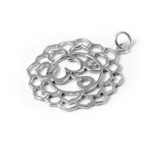 Carved Om Symbol Pendant - Silver Jewellery - Boutique Nirvana 2