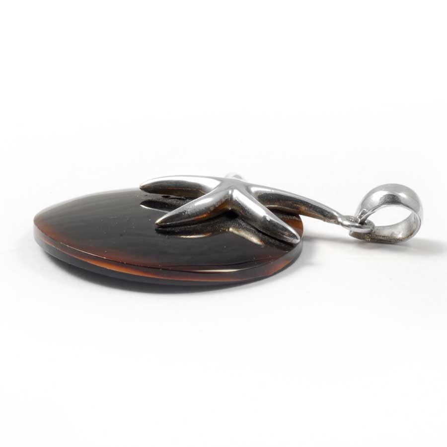 Pendentif rond avec une étoile de mer en Argent - BIJOUX ARGENT - Boutique Nirvana