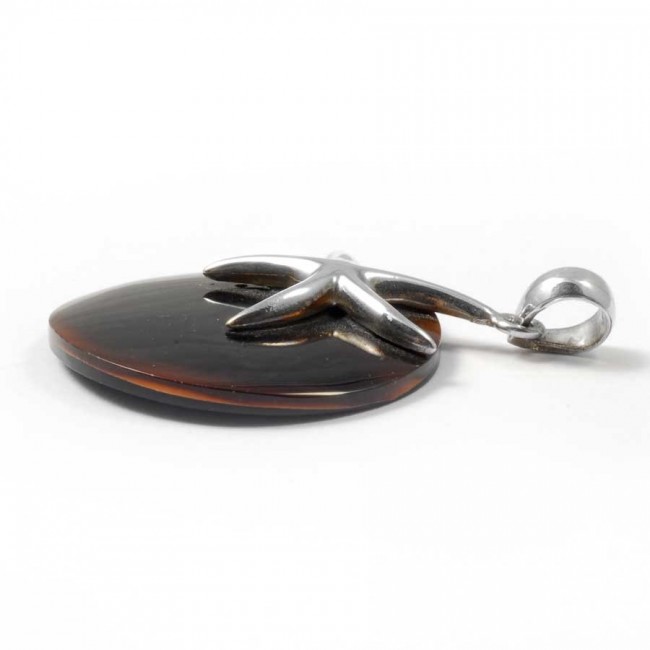 Pendentif rond avec une étoile de mer en Argent - BIJOUX ARGENT - Boutique Nirvana