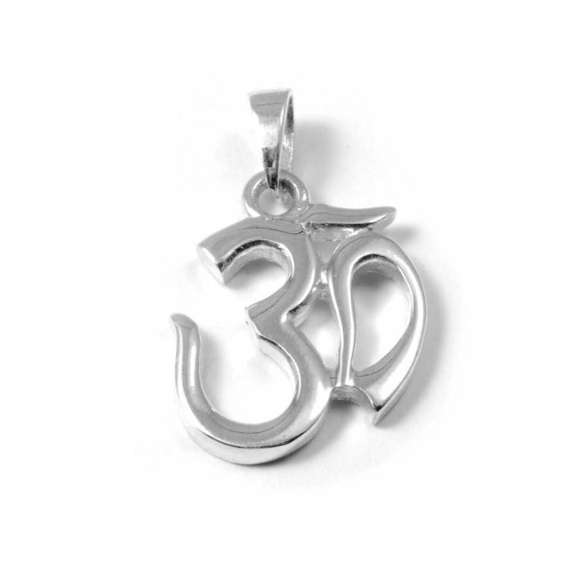 Pretty Silver Om Pendant - Silver Jewellery - Boutique Nirvana