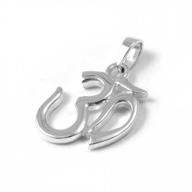 Pretty Silver Om Pendant - Silver Jewellery - Boutique Nirvana