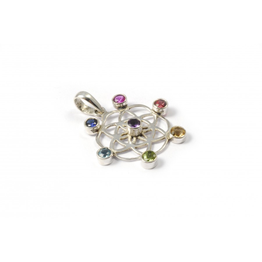 Chakras Charm Pendant - Silver Jewellery - Boutique Nirvana