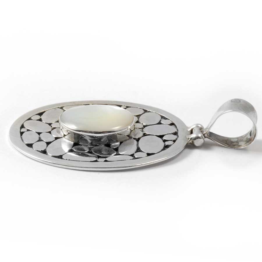 Pendentif Argent pierre contour galets - BIJOUX ARGENT - Boutique Nirvana