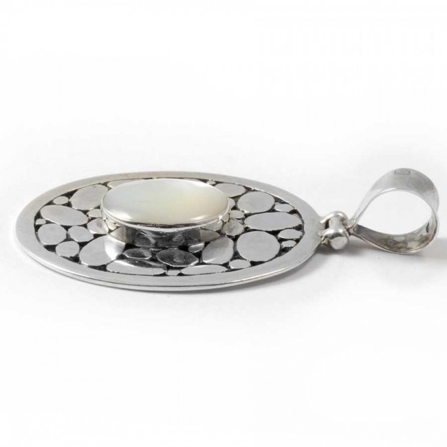 Pendentif Argent pierre contour galets - BIJOUX ARGENT - Boutique Nirvana