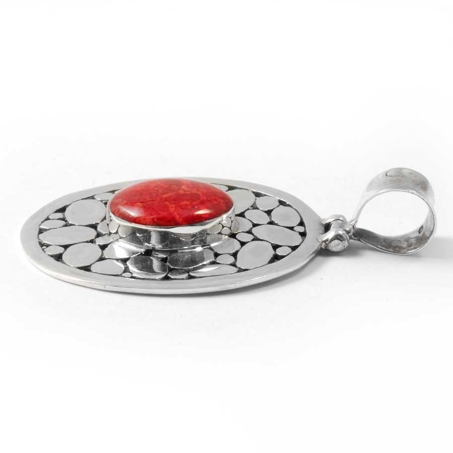 Pendentif Argent pierre contour galets - BIJOUX ARGENT - Boutique Nirvana