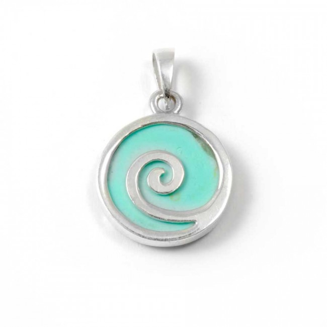 Spiral Pendant with Natural Stone - Silver Jewellery - Boutique Nirvana
