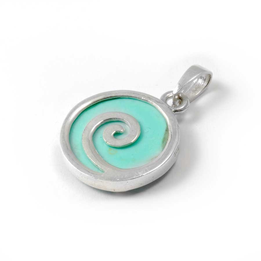 Spiral Pendant with Natural Stone - Silver Jewellery - Boutique Nirvana
