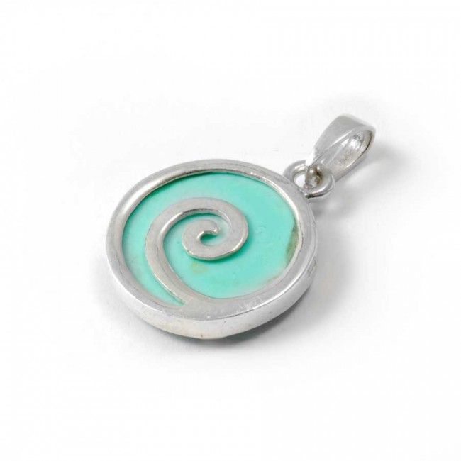 Spiral Pendant with Natural Stone - Silver Jewellery - Boutique Nirvana