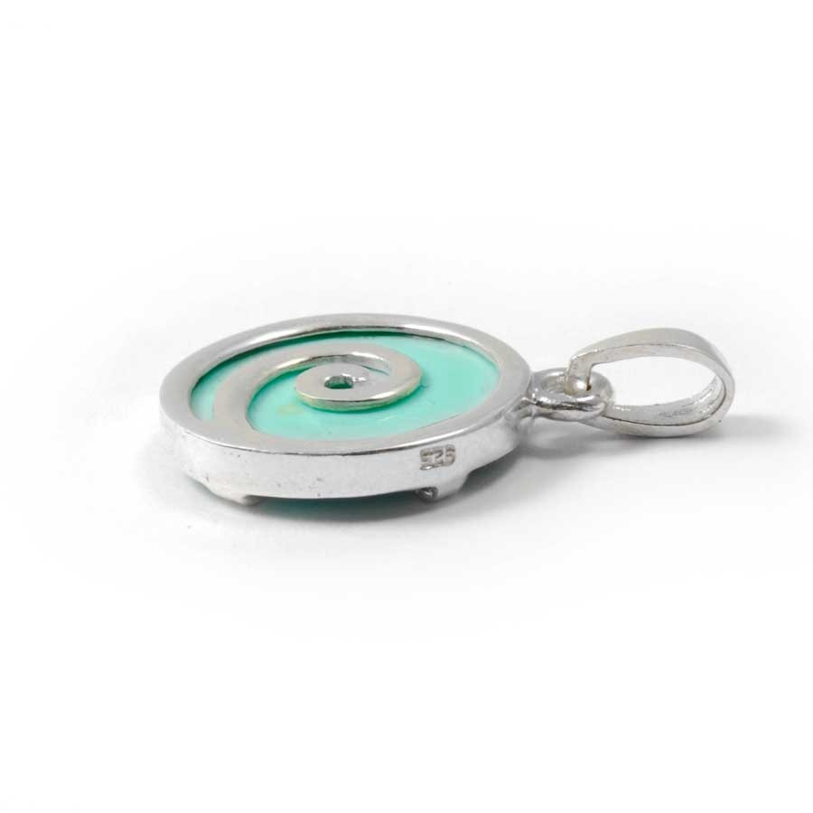 Spiral Pendant with Natural Stone - Silver Jewellery - Boutique Nirvana