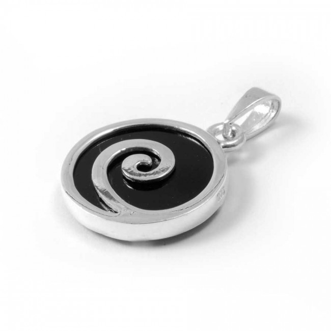 Spiral Pendant with Natural Stone - Silver Jewellery - Boutique Nirvana