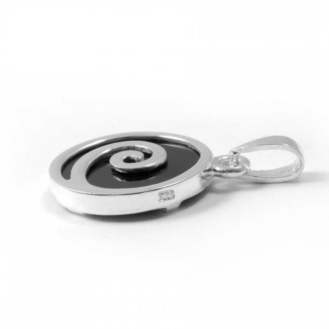 Spiral Pendant with Natural Stone - Silver Jewellery - Boutique Nirvana