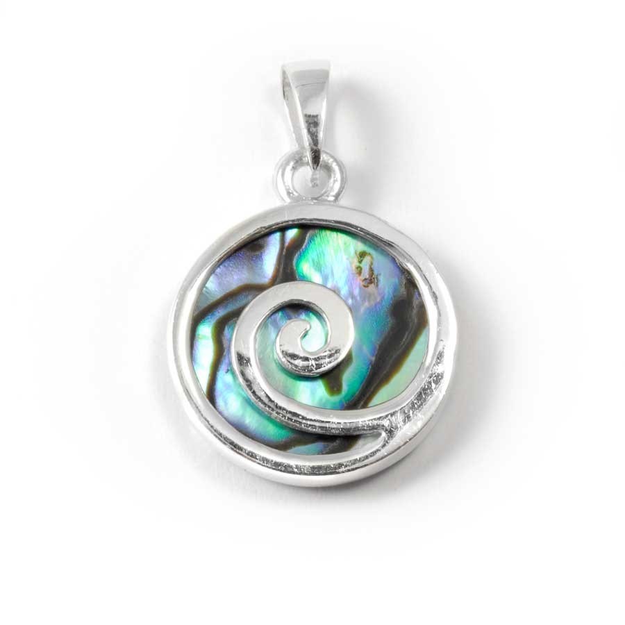 Spiral Pendant with Natural Stone - Silver Jewellery - Boutique Nirvana