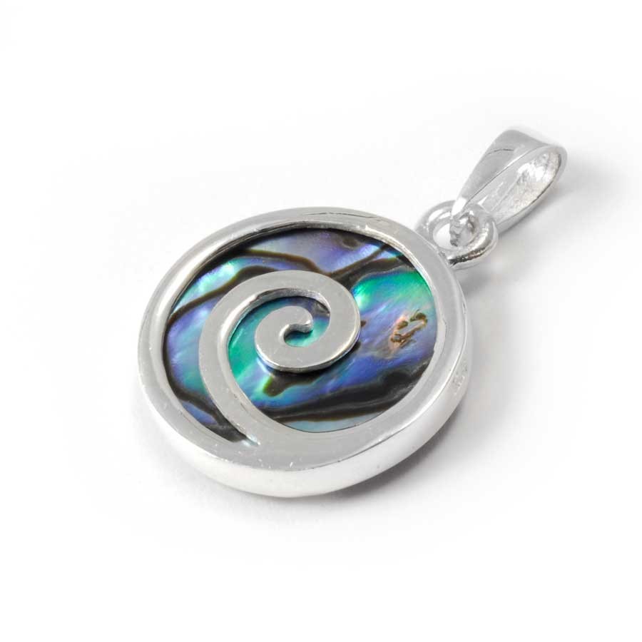 Spiral Pendant with Natural Stone - Silver Jewellery - Boutique Nirvana