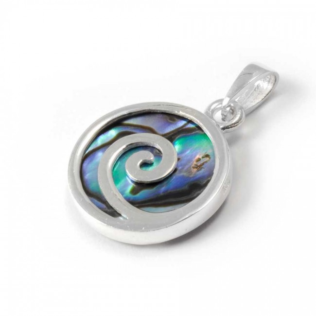Spiral Pendant with Natural Stone - Silver Jewellery - Boutique Nirvana