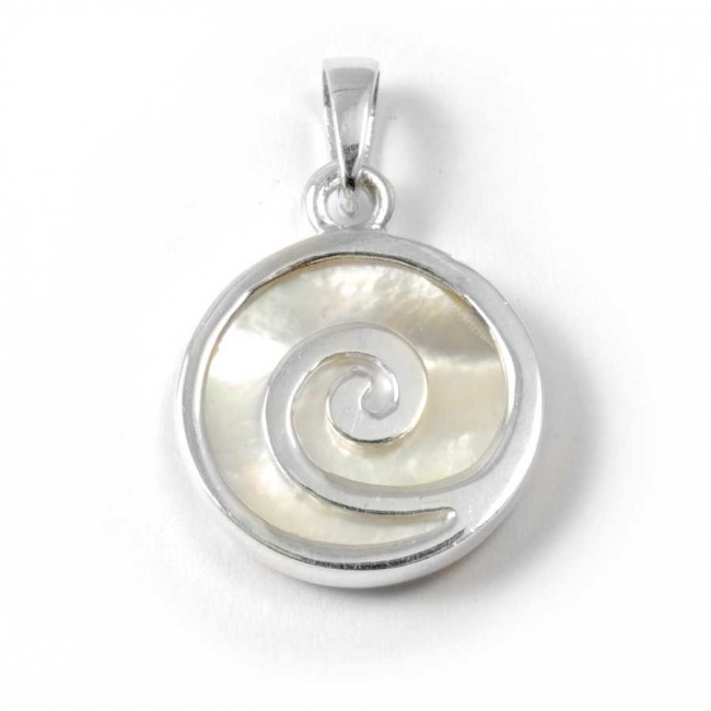 Spiral Pendant with Natural Stone - Silver Jewellery - Boutique Nirvana