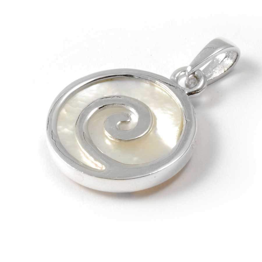 Spiral Pendant with Natural Stone - Silver Jewellery - Boutique Nirvana