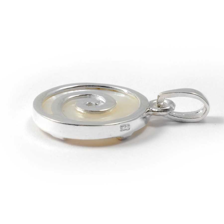 Spiral Pendant with Natural Stone - Silver Jewellery - Boutique Nirvana