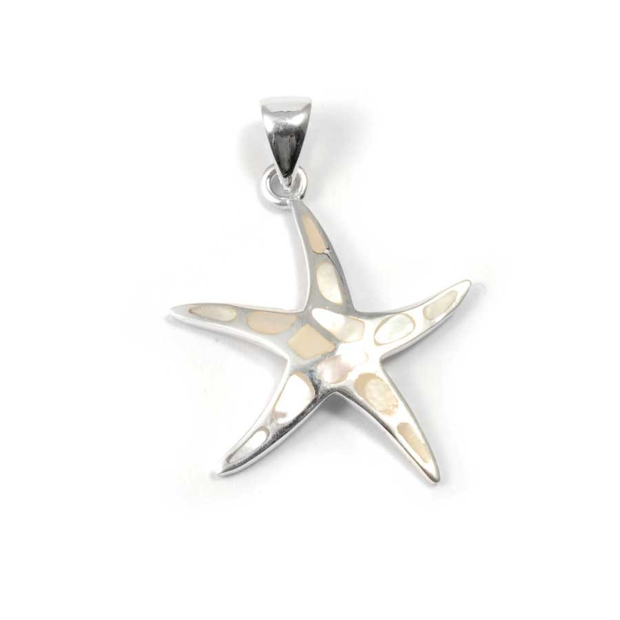 Starfish Pendant with Natural Stone - Silver Jewellery - Boutique Nirvana
