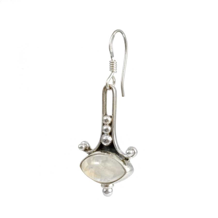 Boucles d'oreilles argent avec pierres ovales - BIJOUX ARGENT - Boutique Nirvana