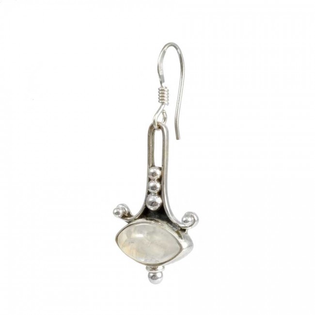 Boucles d'oreilles argent avec pierres ovales - BIJOUX ARGENT - Boutique Nirvana