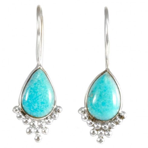 Gemstone and Silver Drop Earrings - Silver Jewellery - Boutique Nirvana