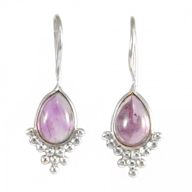 Gemstone and Silver Drop Earrings - Silver Jewellery - Boutique Nirvana