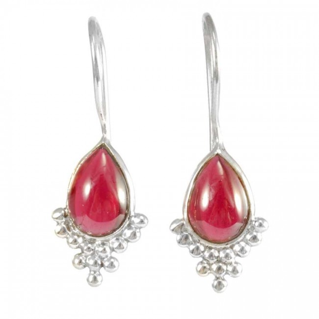 Gemstone and Silver Drop Earrings - Silver Jewellery - Boutique Nirvana