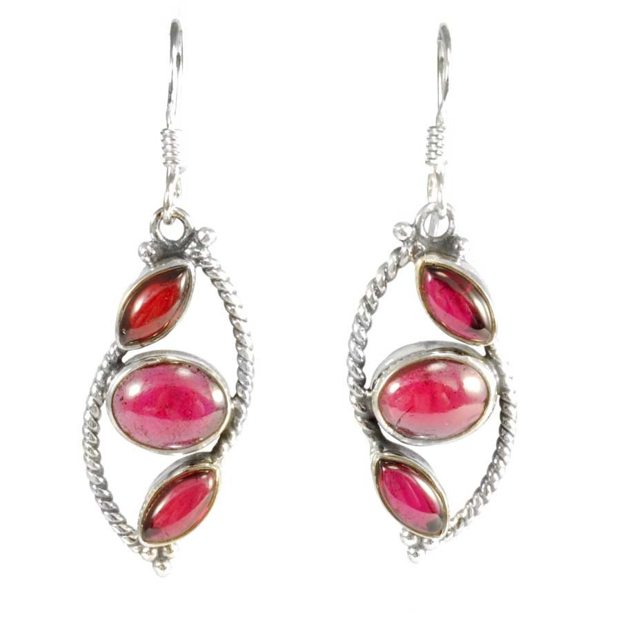Boucles d'oreilles losanges trois pierres - BIJOUX ARGENT - Boutique Nirvana
