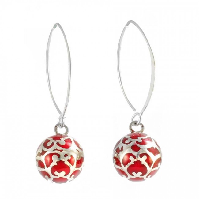 Boucles d'oreilles argent avec bola col de cygne - Silver Jewellery - Boutique Nirvana