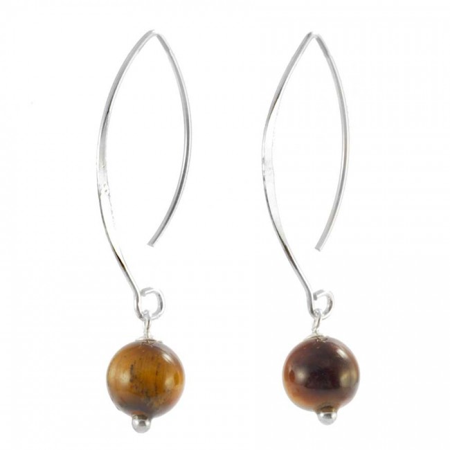 Silver Swan Neck Gemstone Earrings - Silver Jewellery - Boutique Nirvana
