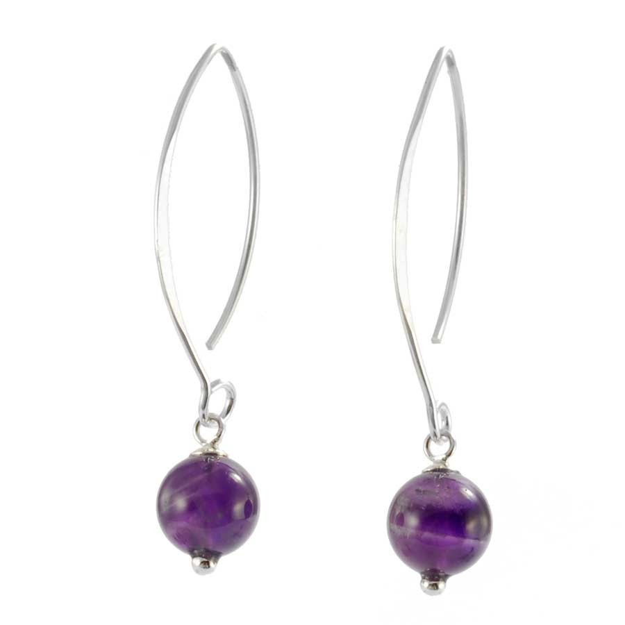 Silver Swan Neck Gemstone Earrings - Silver Jewellery - Boutique Nirvana