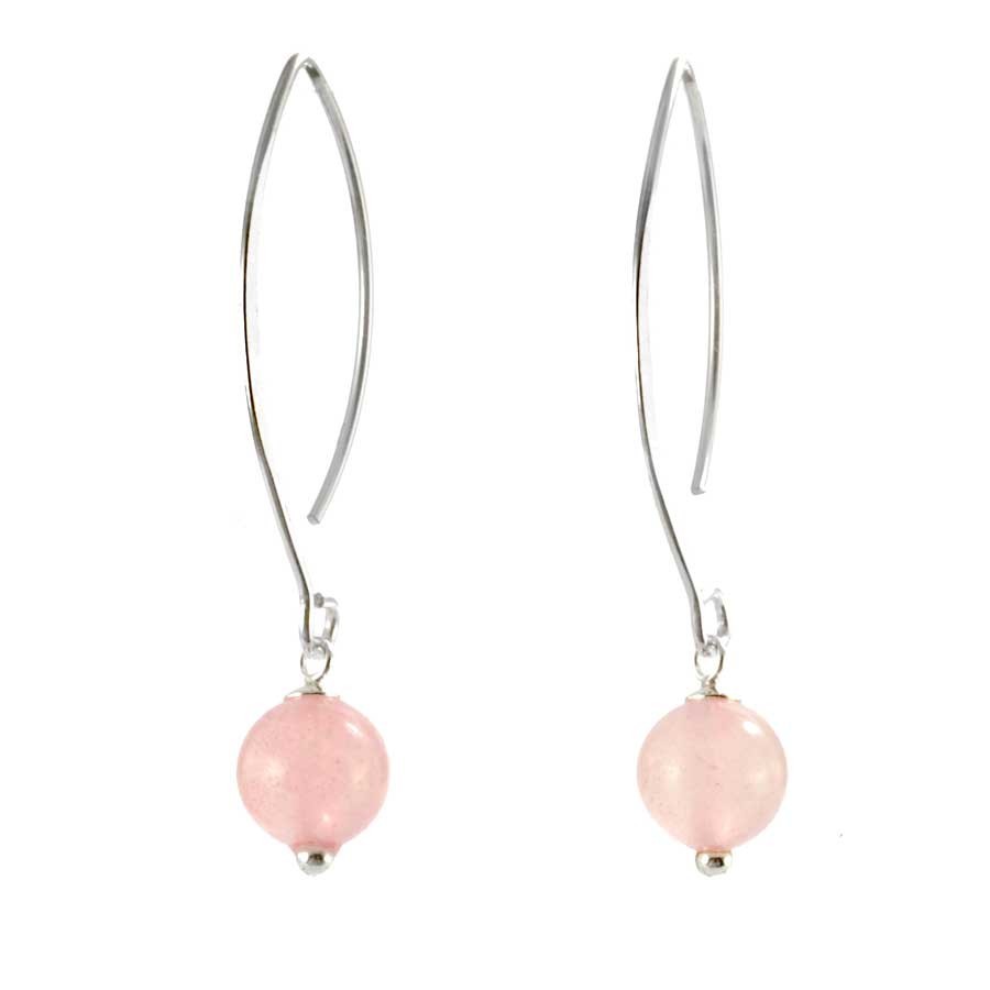 Silver Swan Neck Gemstone Earrings - Silver Jewellery - Boutique Nirvana