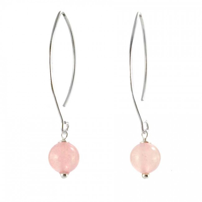 Silver Swan Neck Gemstone Earrings - Silver Jewellery - Boutique Nirvana