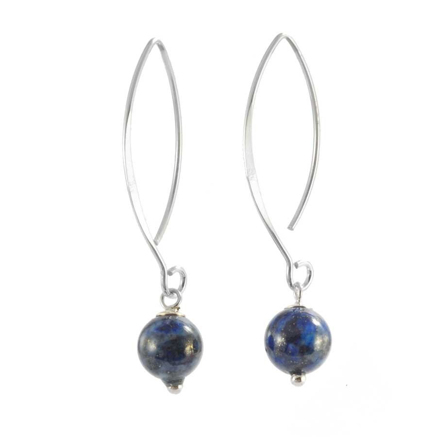 Silver Swan Neck Gemstone Earrings - Silver Jewellery - Boutique Nirvana