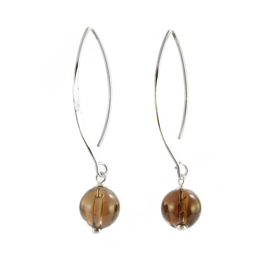 Silver Swan Neck Gemstone Earrings - Silver Jewellery - Boutique Nirvana