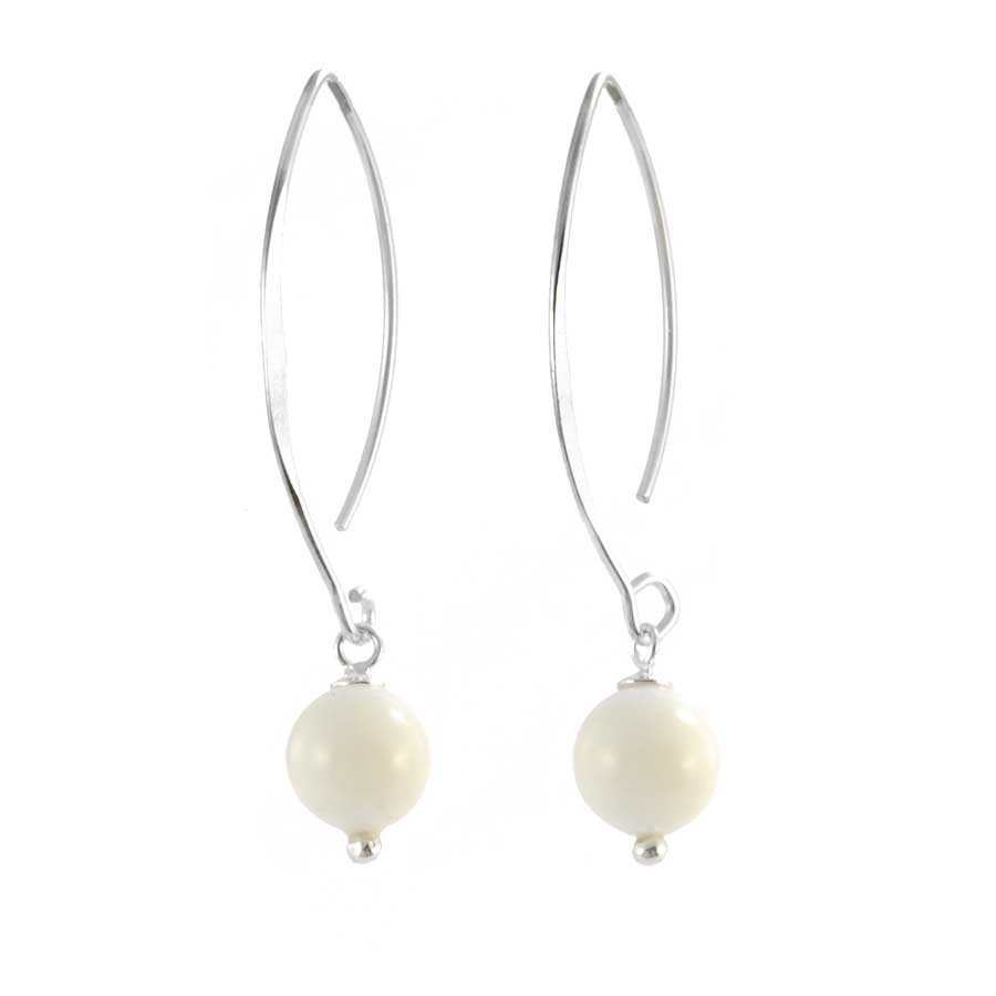 Silver Swan Neck Gemstone Earrings - Silver Jewellery - Boutique Nirvana