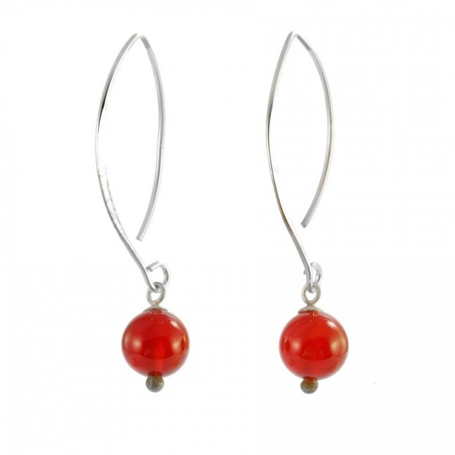 Silver Swan Neck Gemstone Earrings - Silver Jewellery - Boutique Nirvana