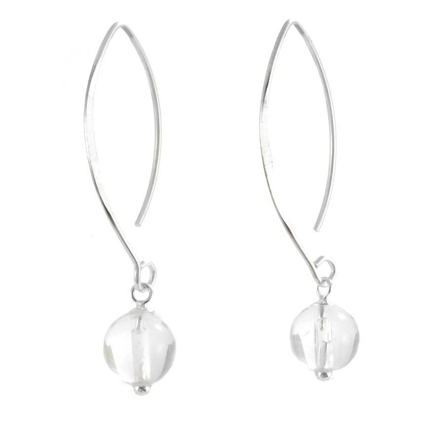 Silver Swan Neck Gemstone Earrings - Silver Jewellery - Boutique Nirvana