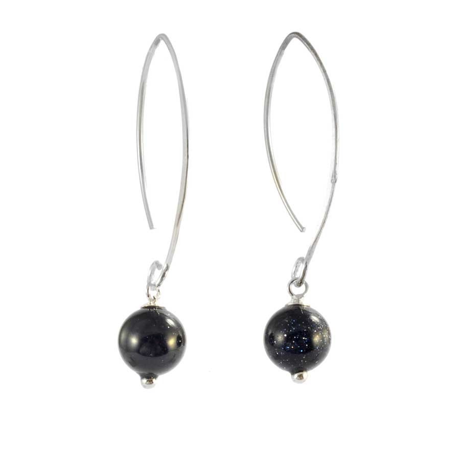 Silver Swan Neck Gemstone Earrings - Silver Jewellery - Boutique Nirvana