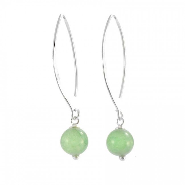 Boucles d'oreilles argent col de cygne avec pierre ronde - BIJOUX ARGENT - Boutique Nirvana
