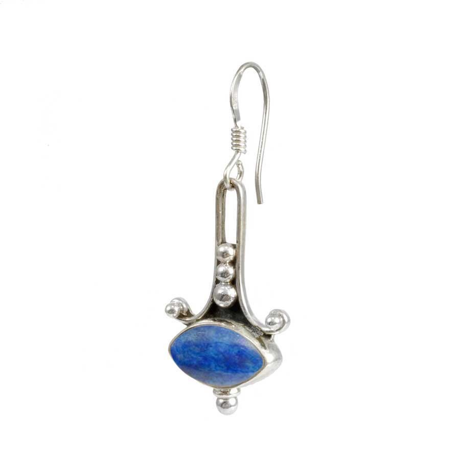 Boucles d'oreilles argent avec pierres ovales - BIJOUX ARGENT - Boutique Nirvana