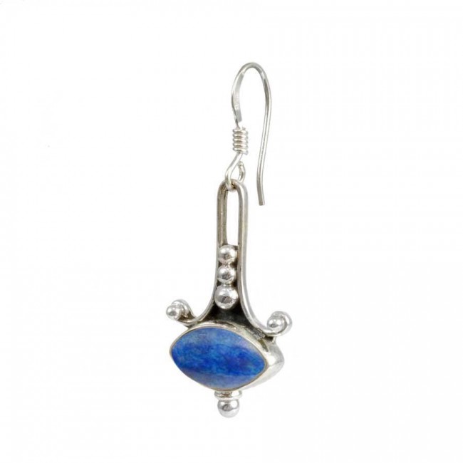 Boucles d'oreilles argent avec pierres ovales - BIJOUX ARGENT - Boutique Nirvana