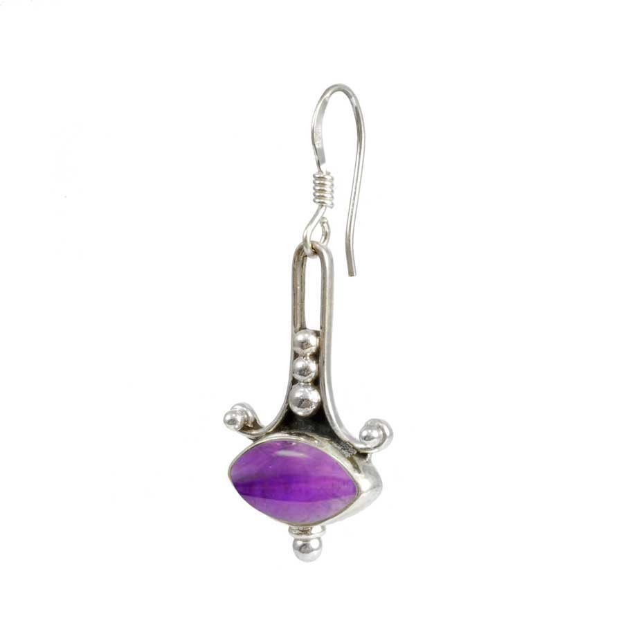 Boucles d'oreilles argent avec pierres ovales - BIJOUX ARGENT - Boutique Nirvana