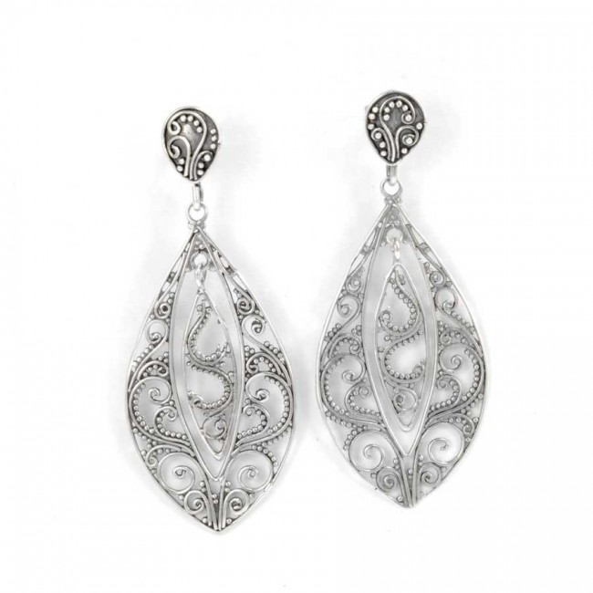 Sterling Silver Filigree Earrings - 0 - Boutique Nirvana